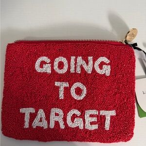 SOLD OUT in STORES - Kate Spade Red Beaded Clutch with White Lettering